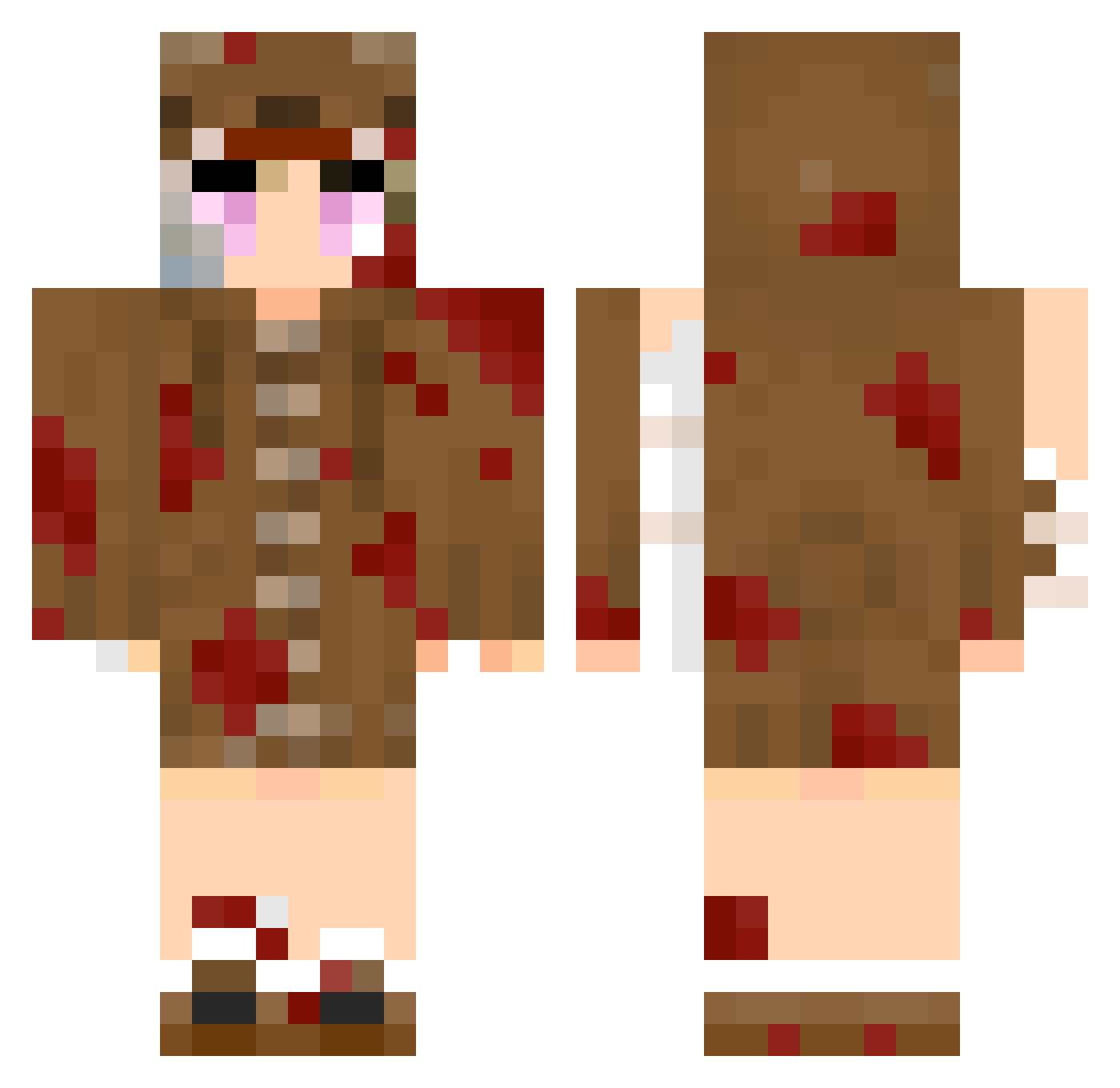 PenPenvr Minecraft skin, front and back view