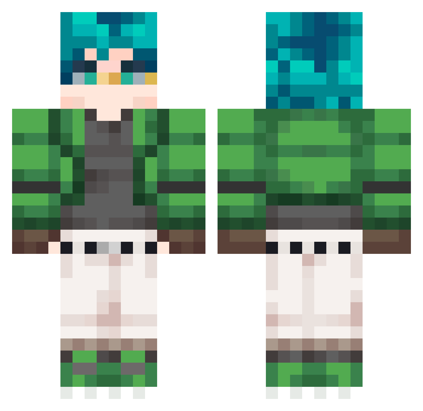 ungewisse Minecraft skin, front and back view