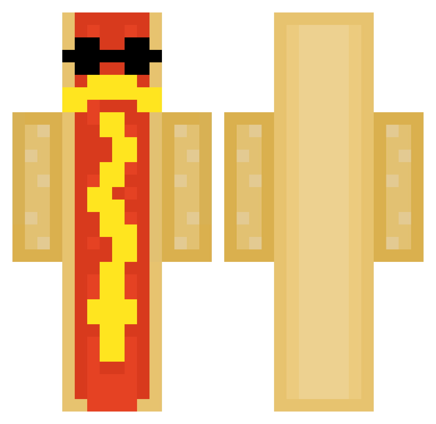 cxeus Minecraft skin, front and back view