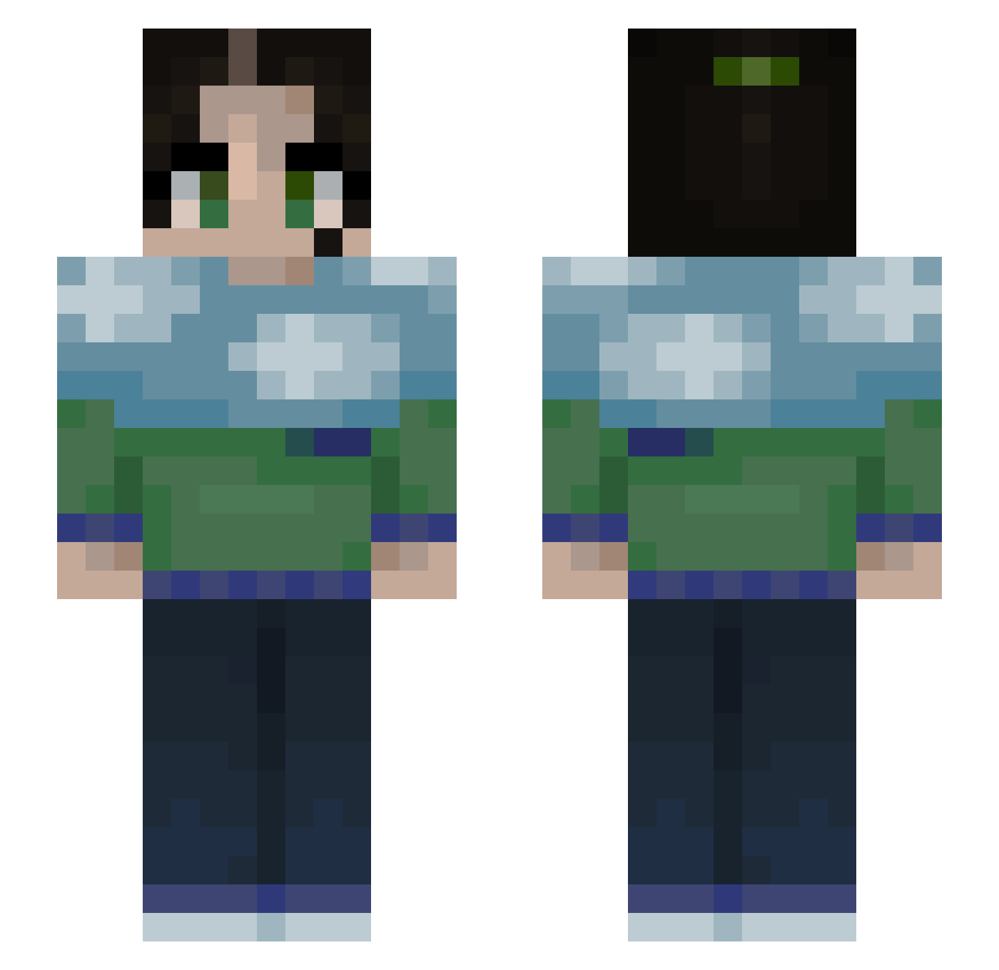 RodionXitori Minecraft skin, front and back view