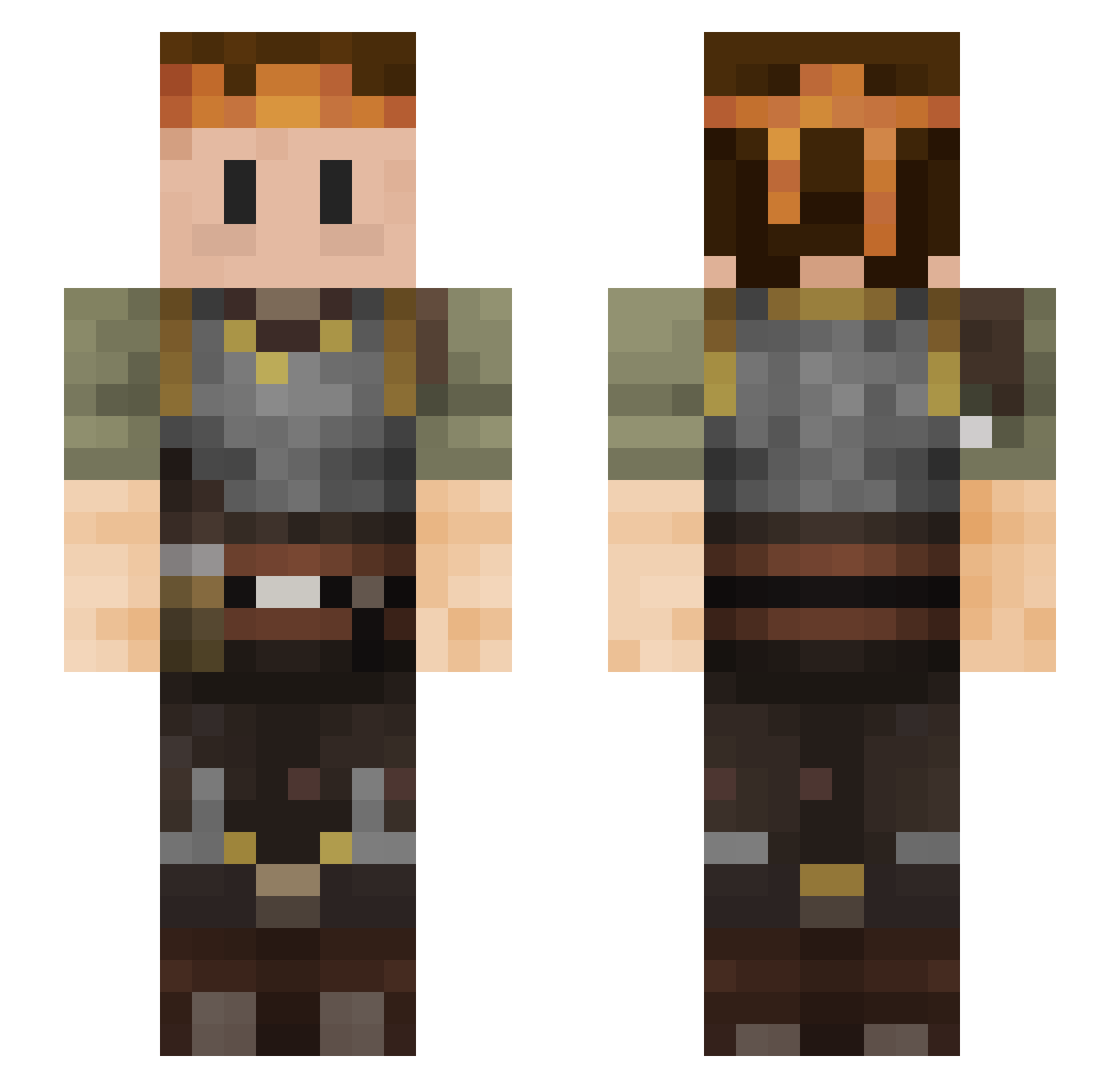 TheNazorean Minecraft skin, front and back view