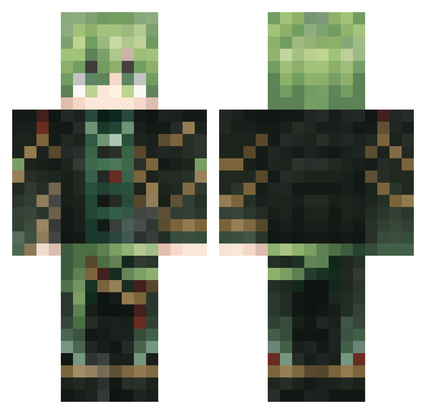 VP_Viper Minecraft skin, front and back view