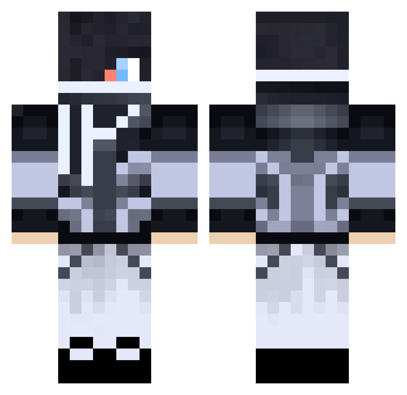 Tousel Minecraft skin, front and back view
