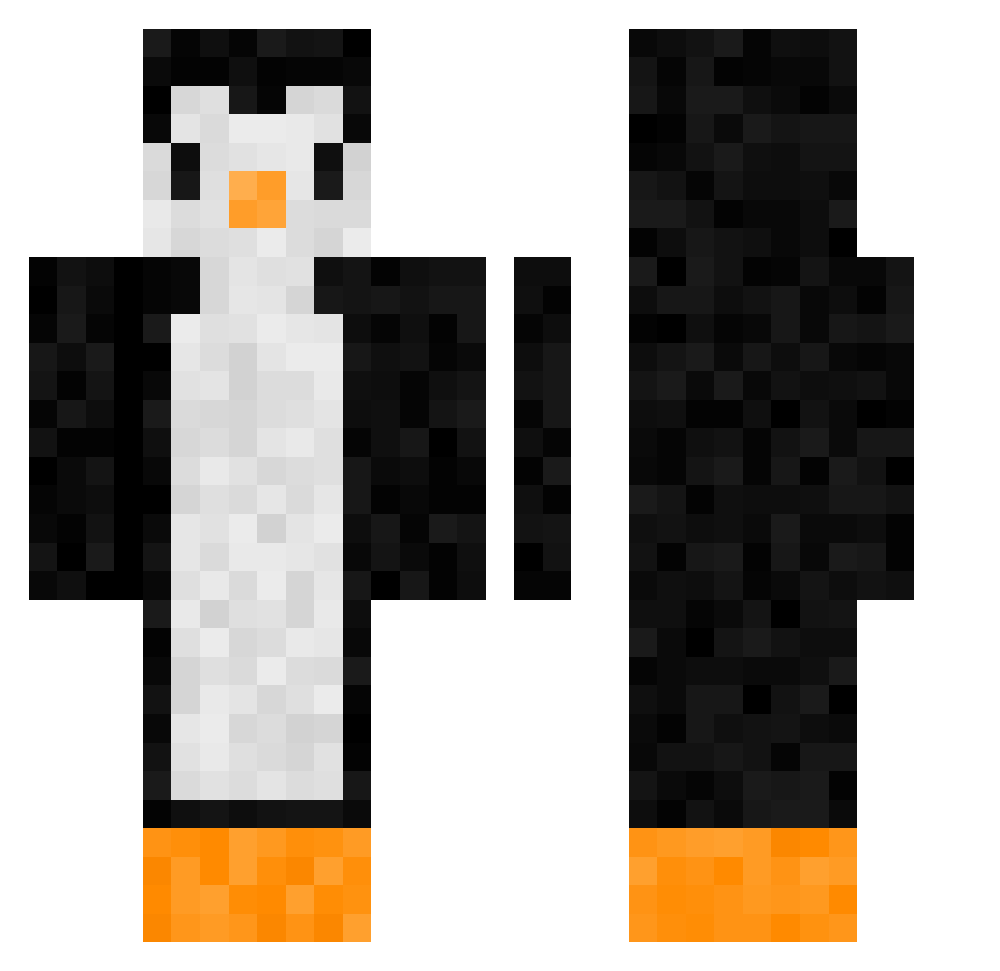 Xanderloks Minecraft skin, front and back view