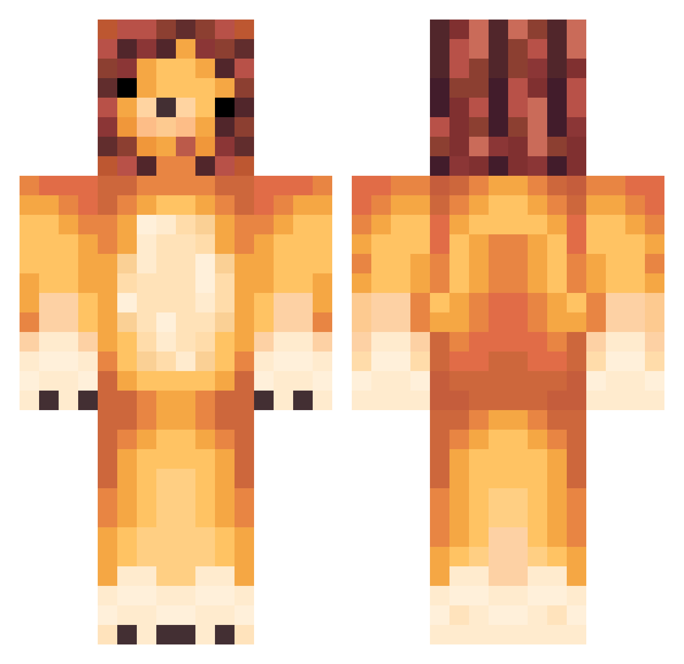 Klomura228 Minecraft skin, front and back view