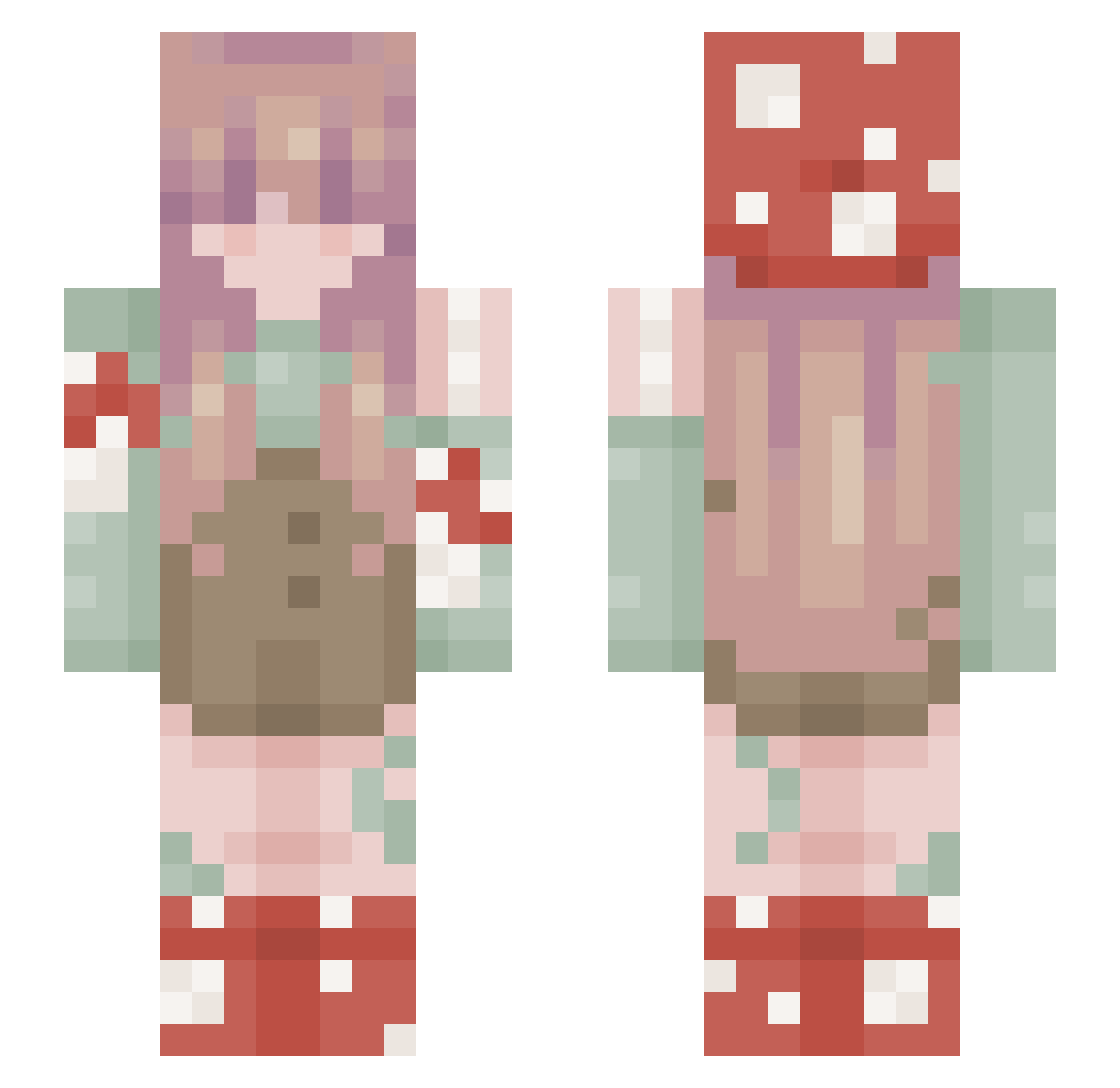 StrangelyLuna Minecraft skin, front and back view