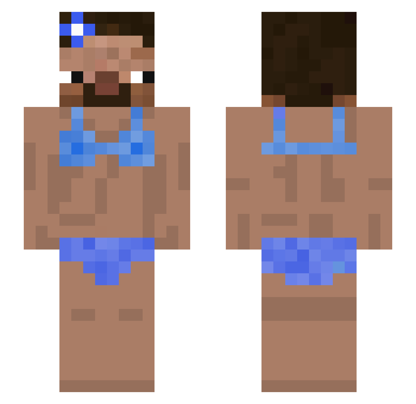 violetguy Minecraft skin, front and back view