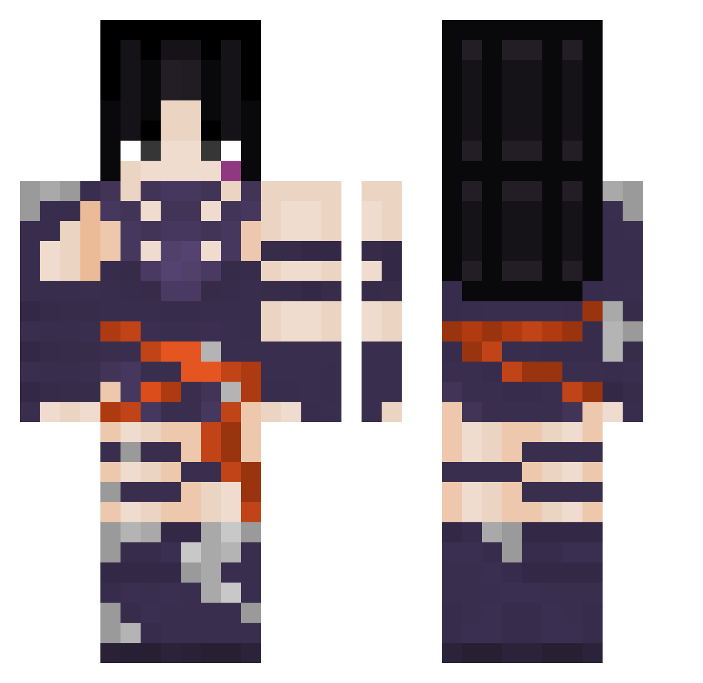 InsomniacKarter Minecraft skin, front and back view