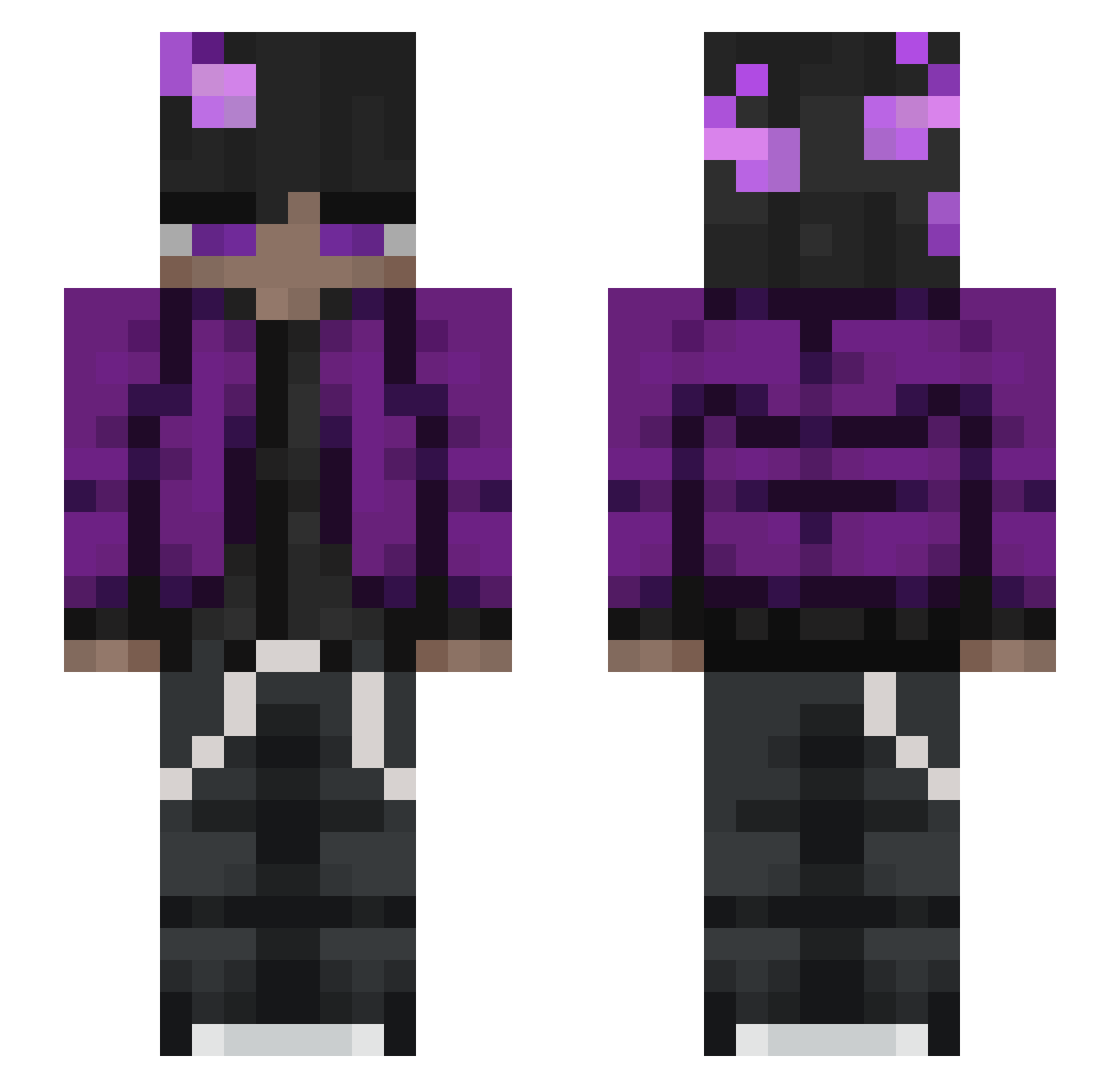 Itsukai Minecraft skin, front and back view