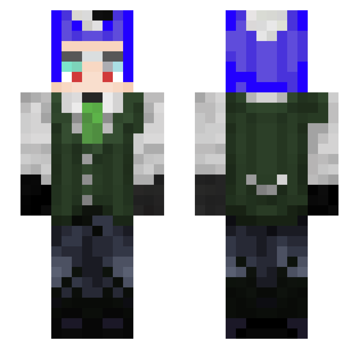 aph0nya Minecraft skin, front and back view