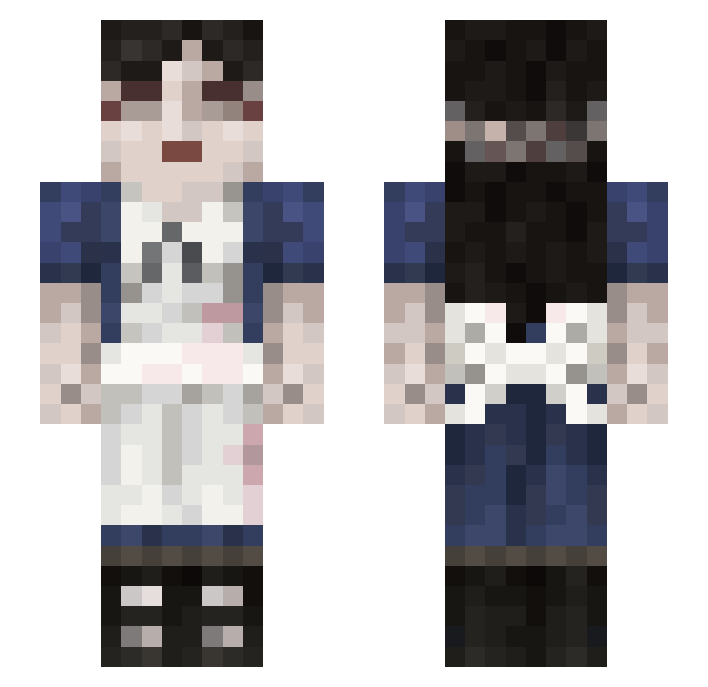 dasterlama Minecraft skin, front and back view