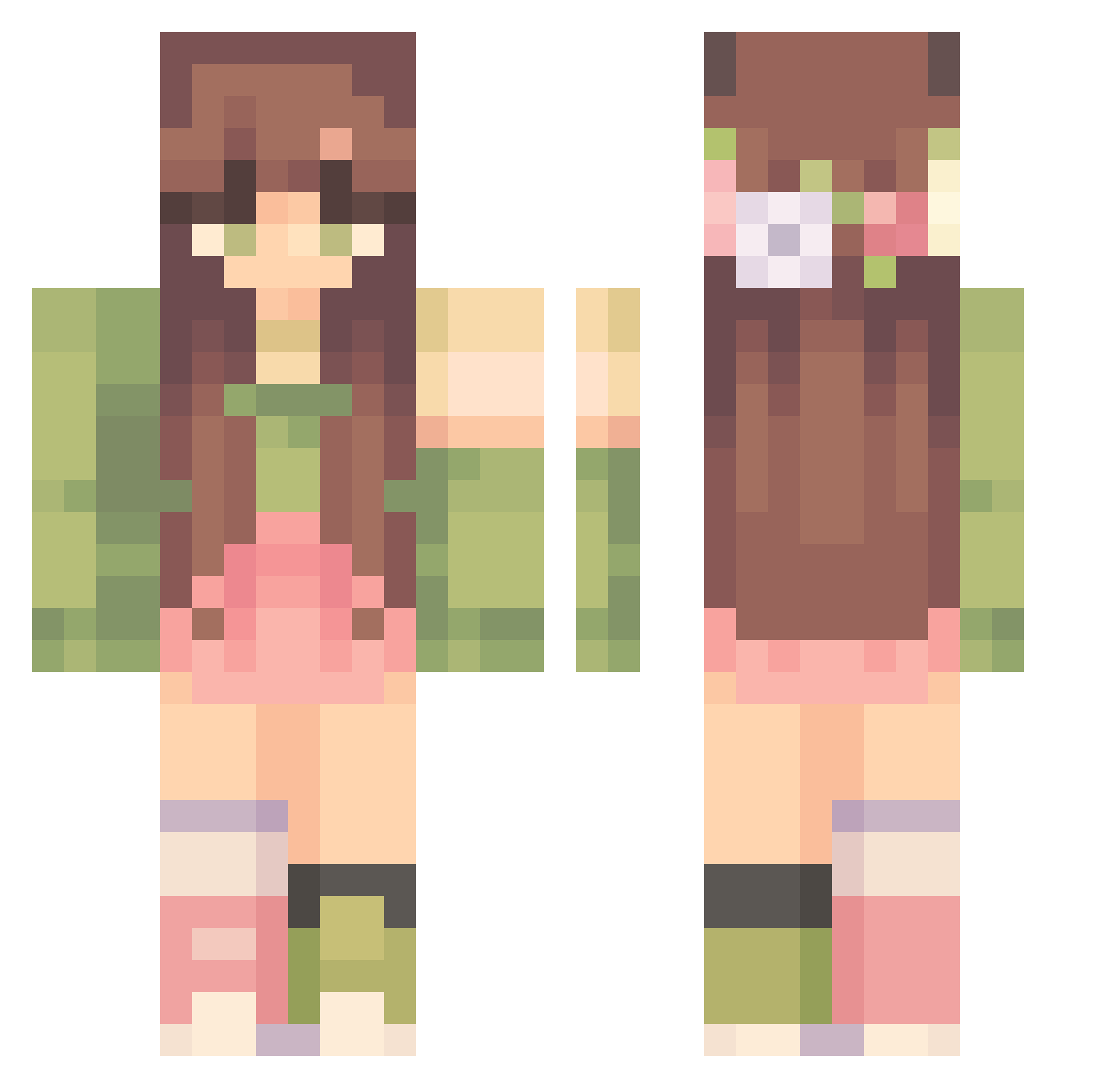 Zygomatika Minecraft skin, front and back view