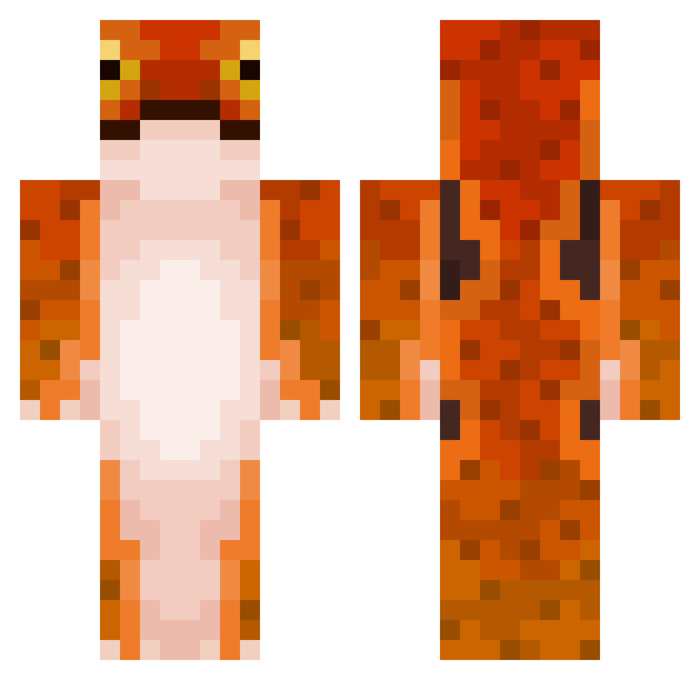 smushedtomato Minecraft skin, front and back view