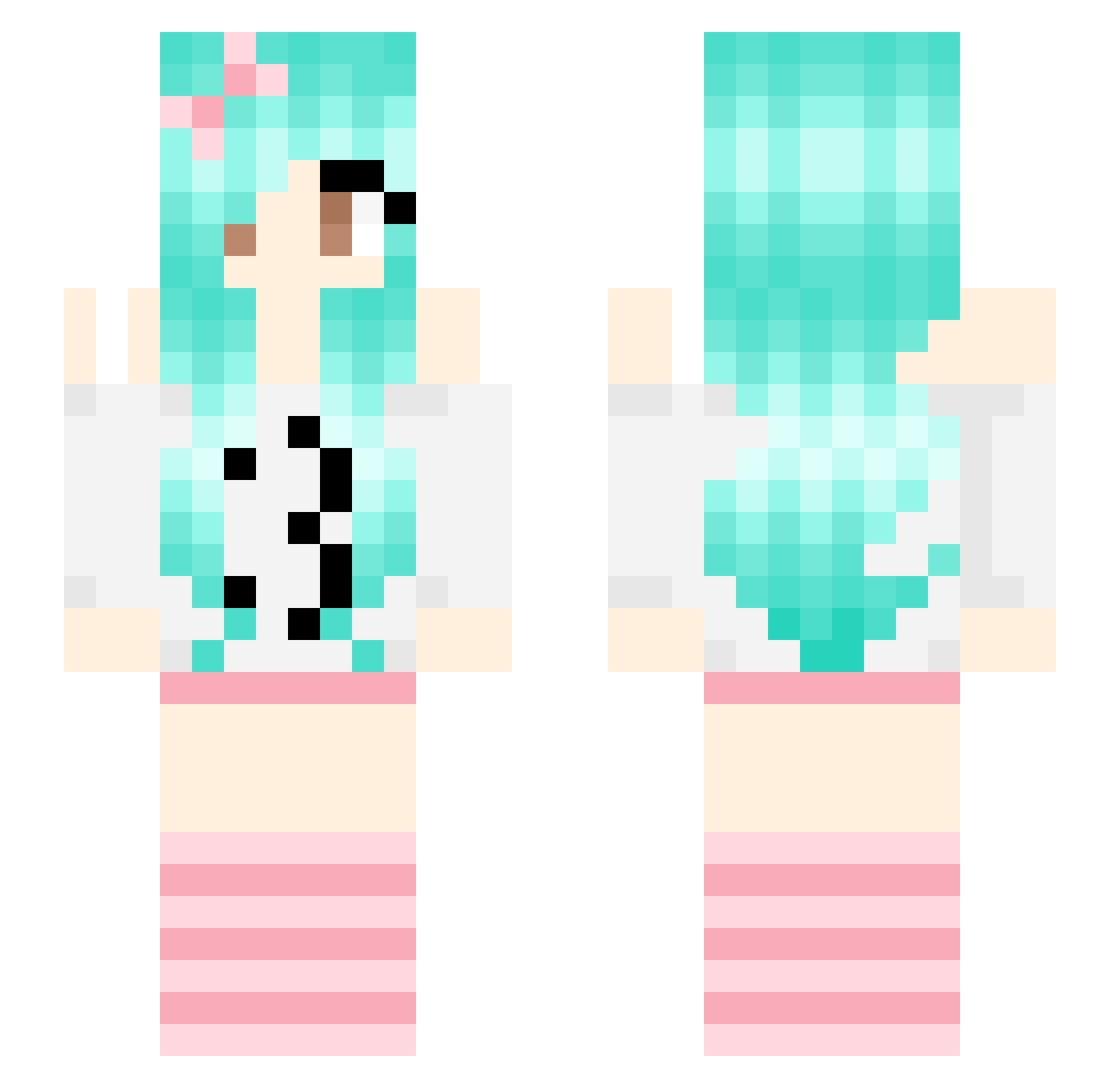 r3bzy7x Minecraft skin, front and back view