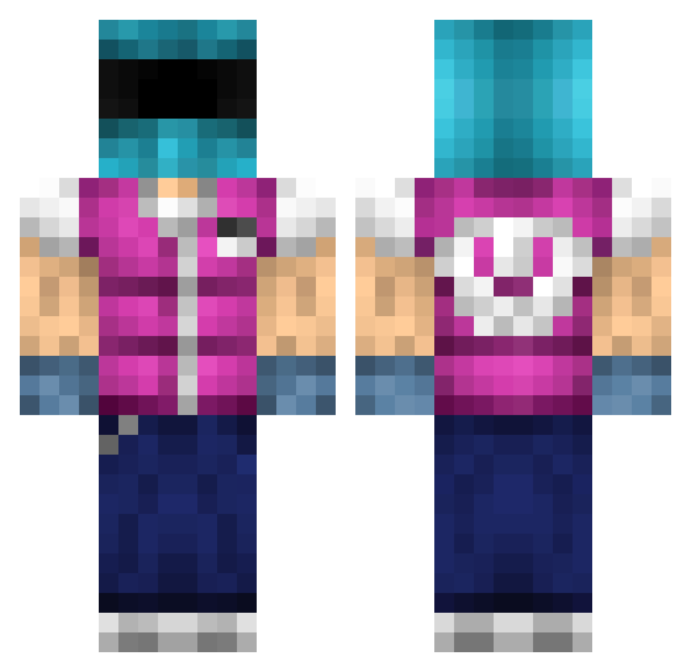 Salting Minecraft skin, front and back view