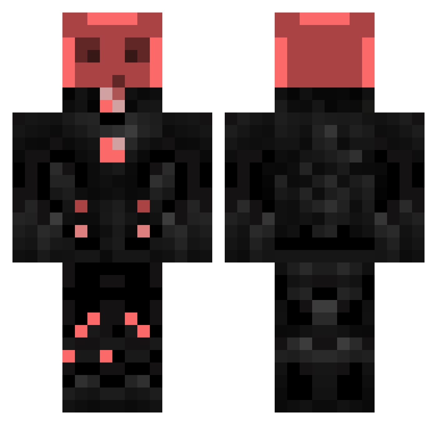WhiteWinds Minecraft skin, front and back view
