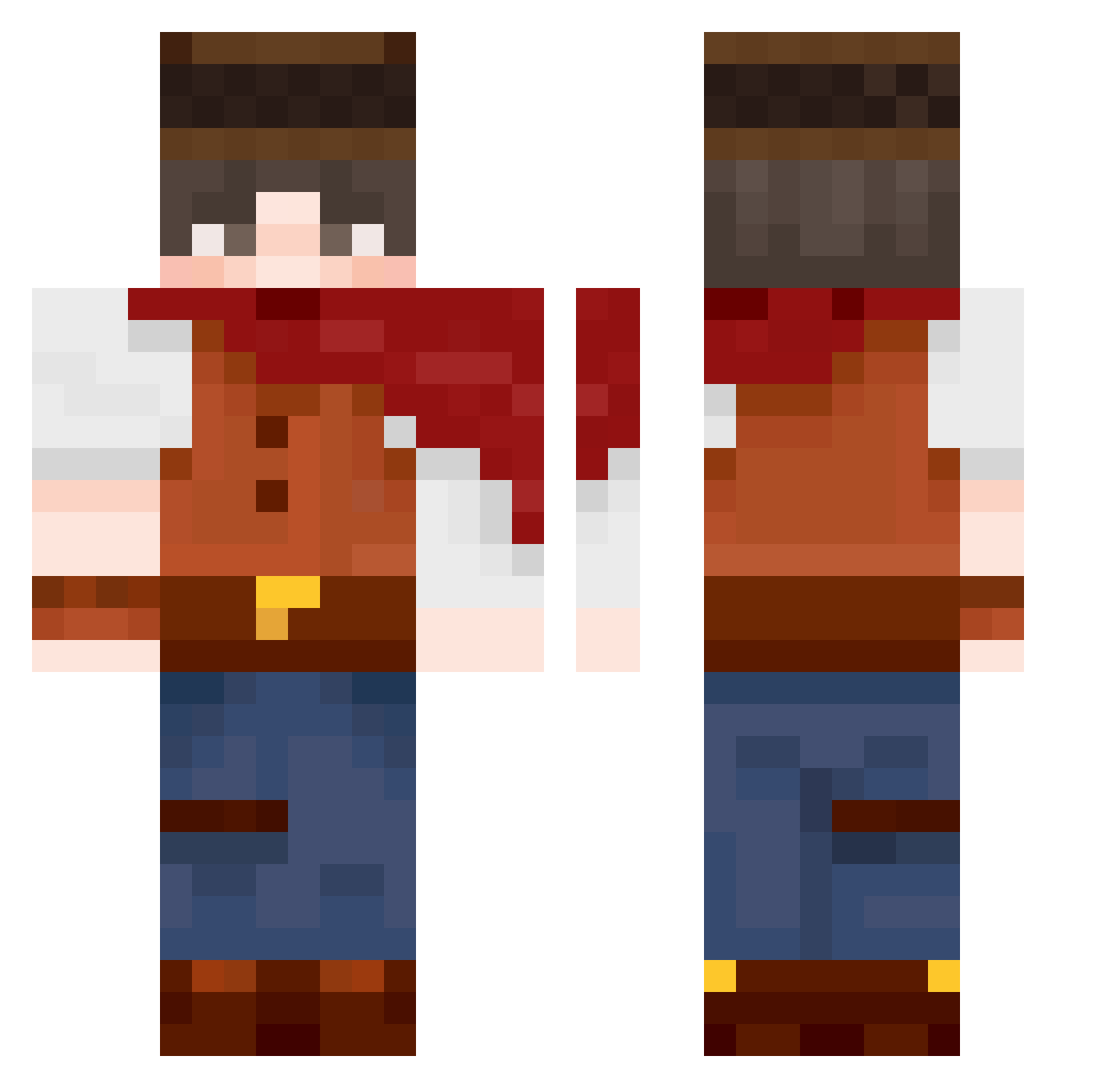 MasterMuffin12 Minecraft skin, front and back view