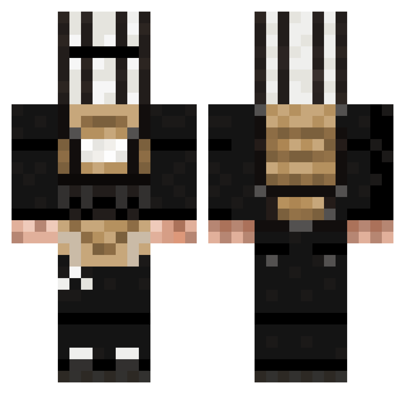 Krallemeister Minecraft skin, front and back view
