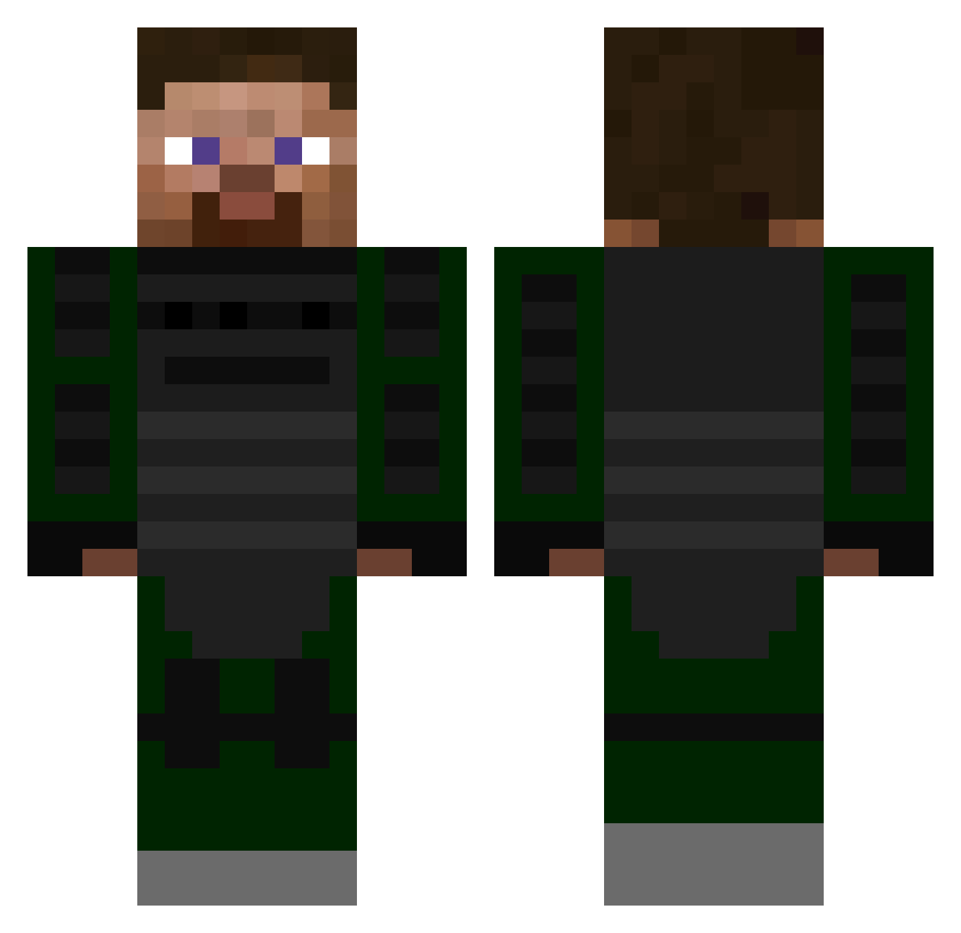 ConeSharpness Minecraft skin, front and back view