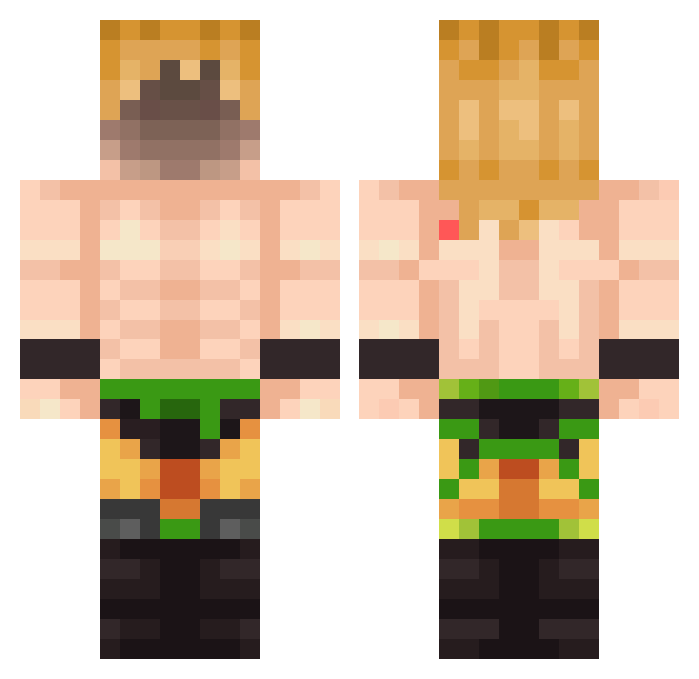 yvrp Minecraft skin, front and back view