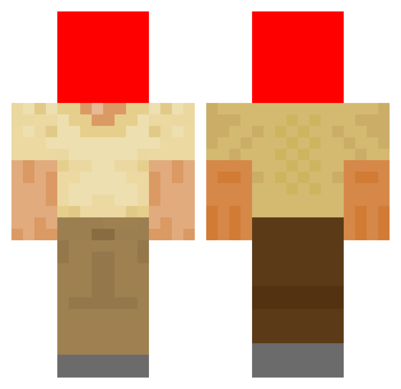 Rusts Minecraft skin, front and back view
