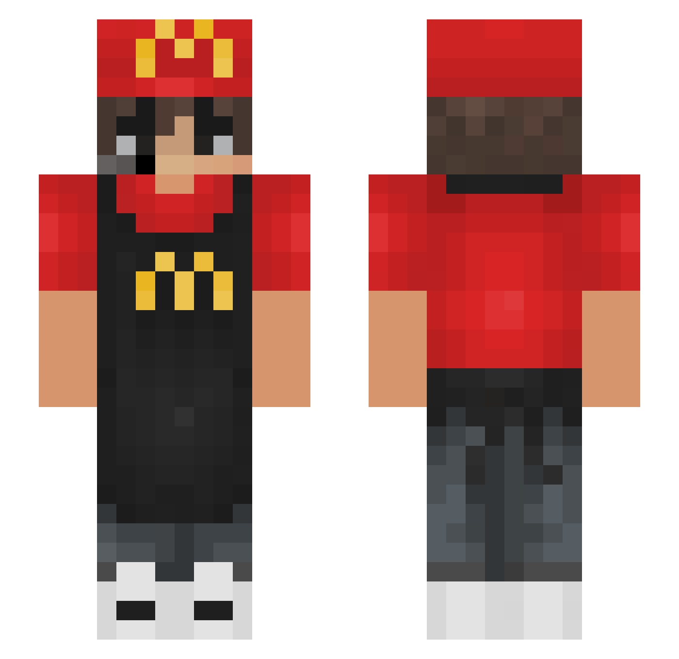 Punch_23 Minecraft skin, front and back view