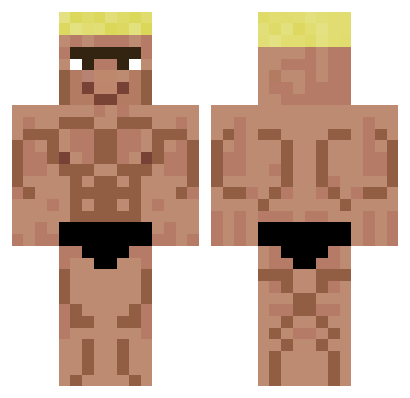 T3Mookie Minecraft skin, front and back view