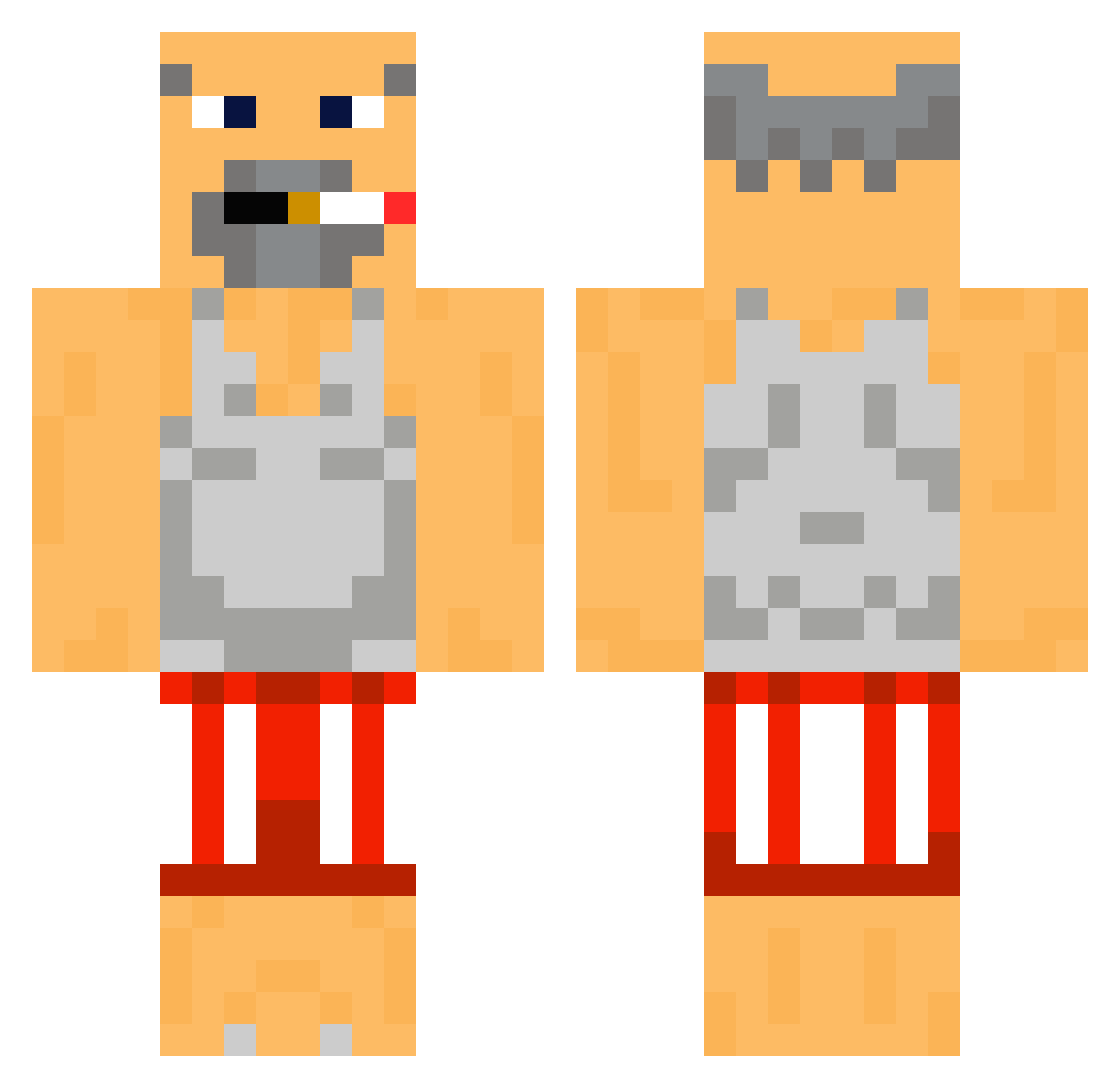 spokuj Minecraft skin, front and back view