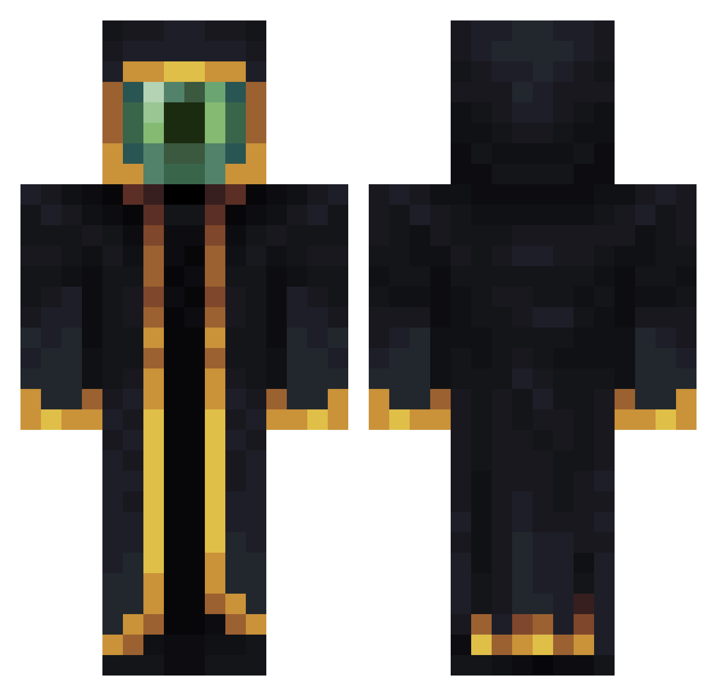 Carriok Minecraft skin, front and back view