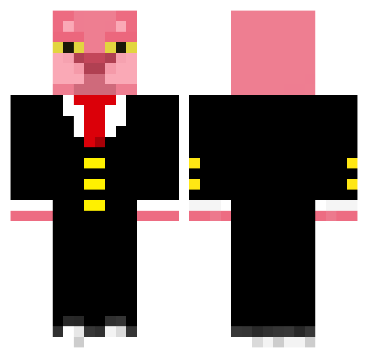 s1eyes Minecraft skin, front and back view