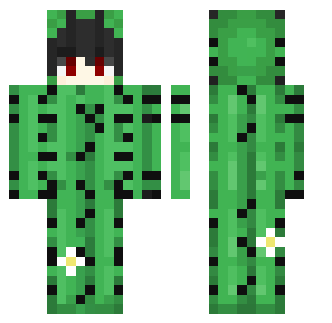Kaktus_006 Minecraft skin, front and back view