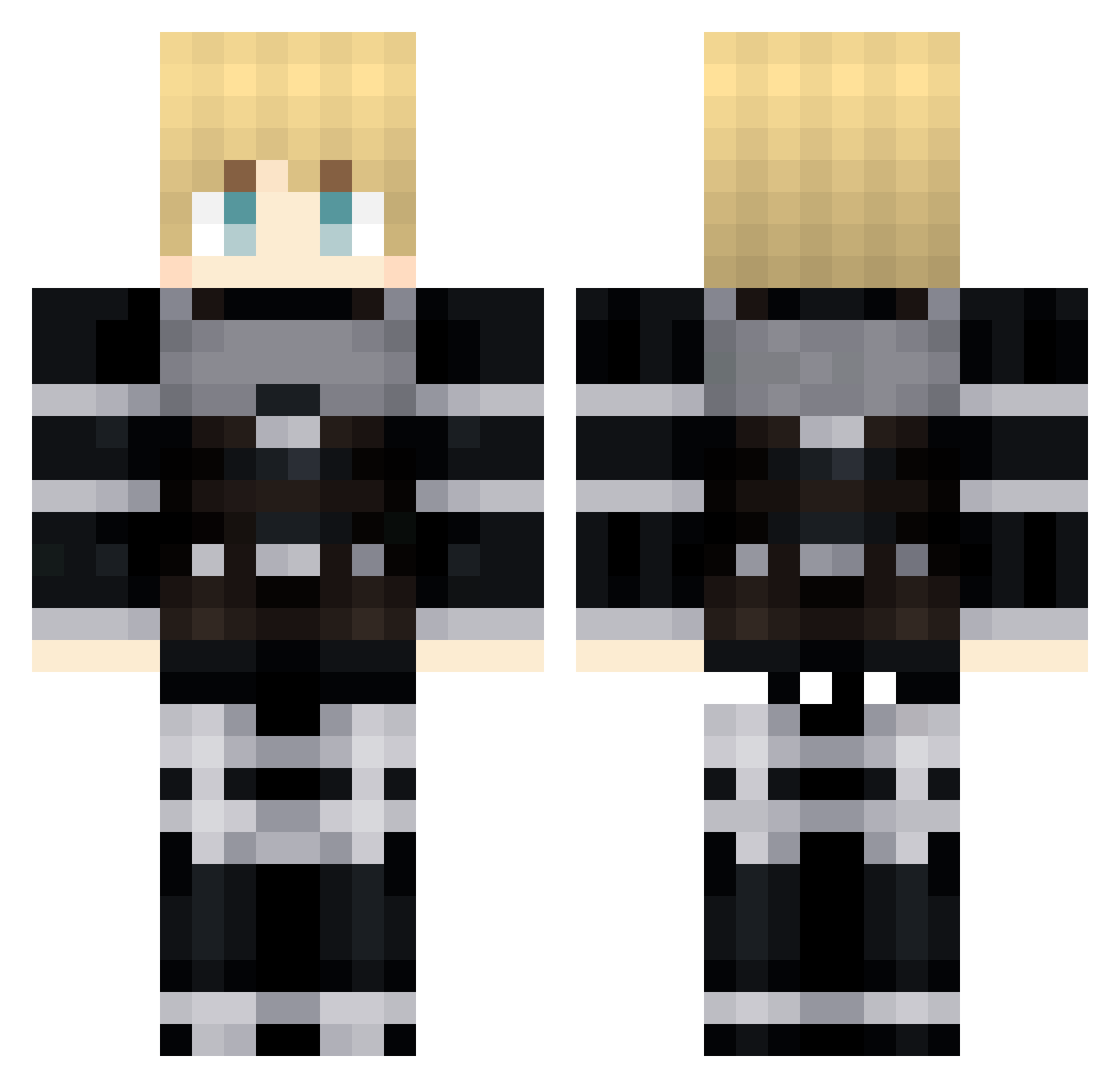 Tinaka Minecraft skin, front and back view