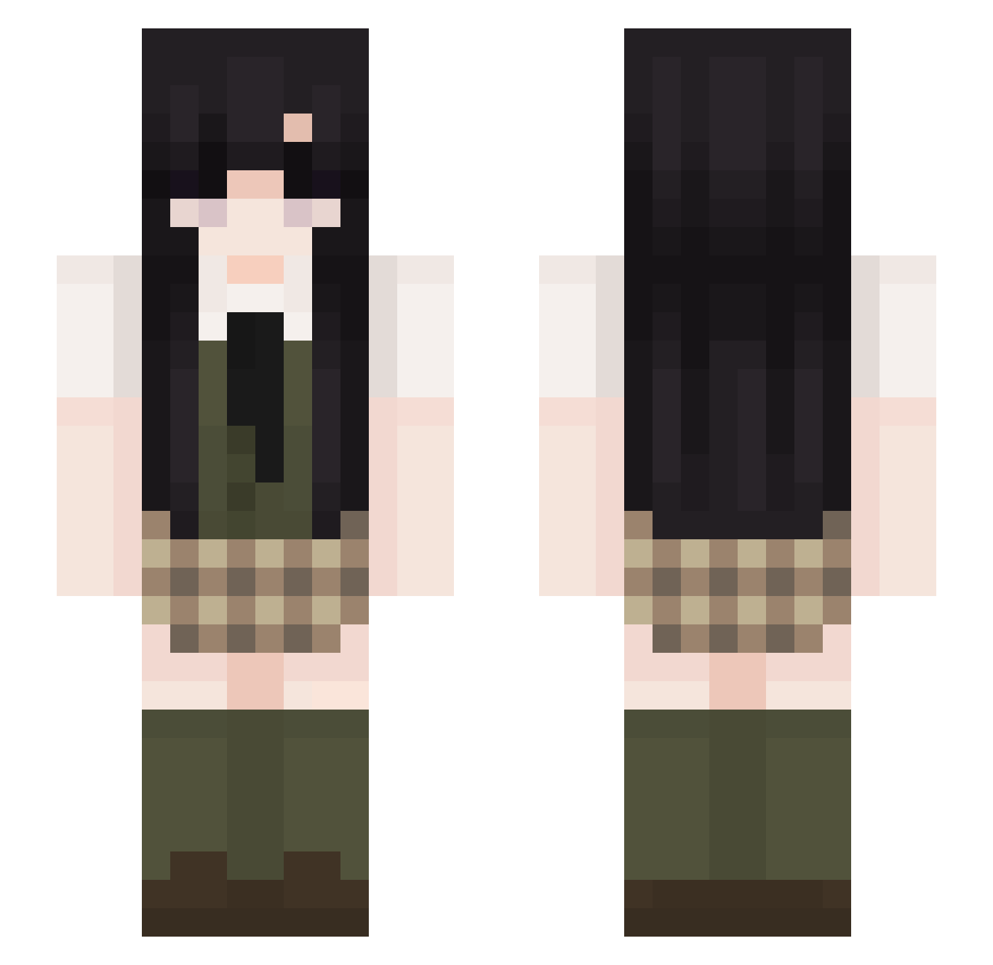 Ceci_27 Minecraft skin, front and back view