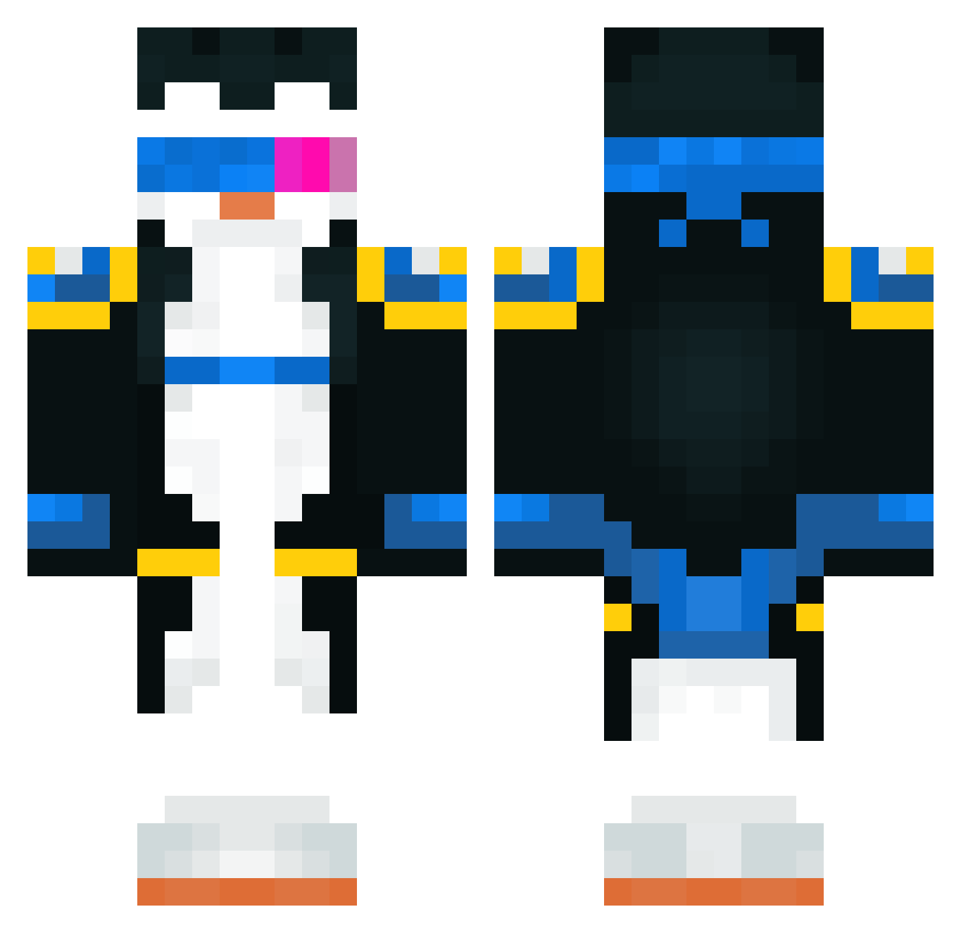 Winter_Wolfie Minecraft skin, front and back view