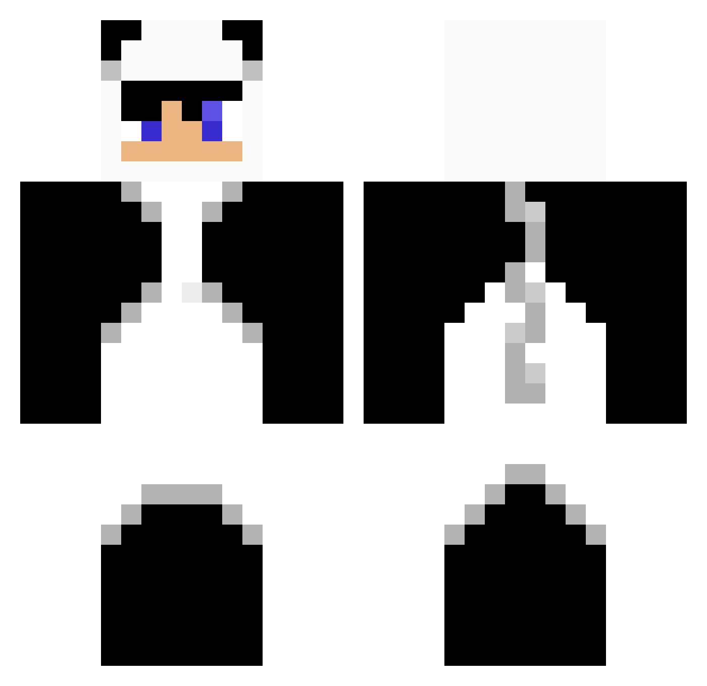 Delila Minecraft skin, front and back view