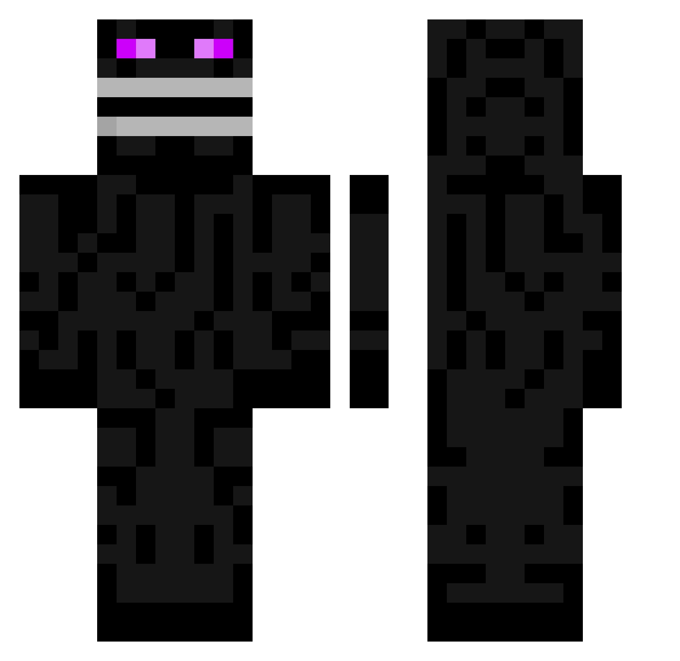 vo11ce Minecraft skin, front and back view