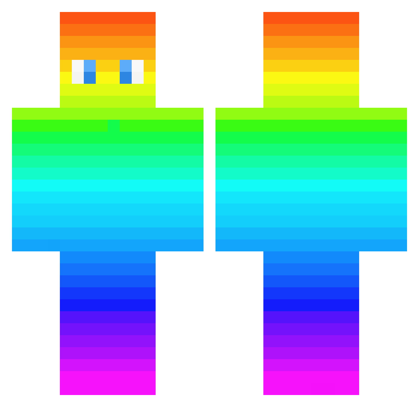 plazmerpl Minecraft skin, front and back view
