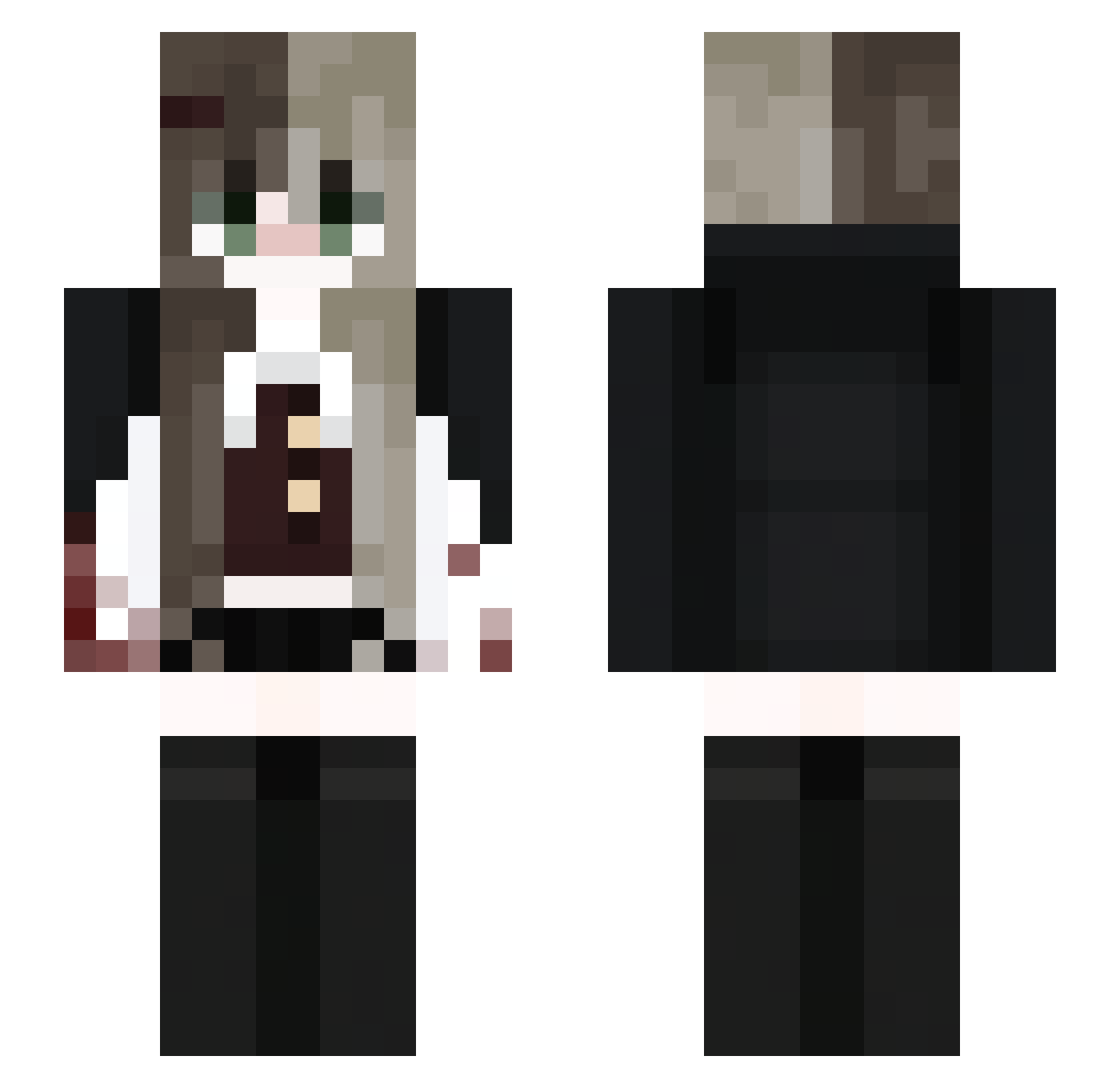 wiwum Minecraft skin, front and back view