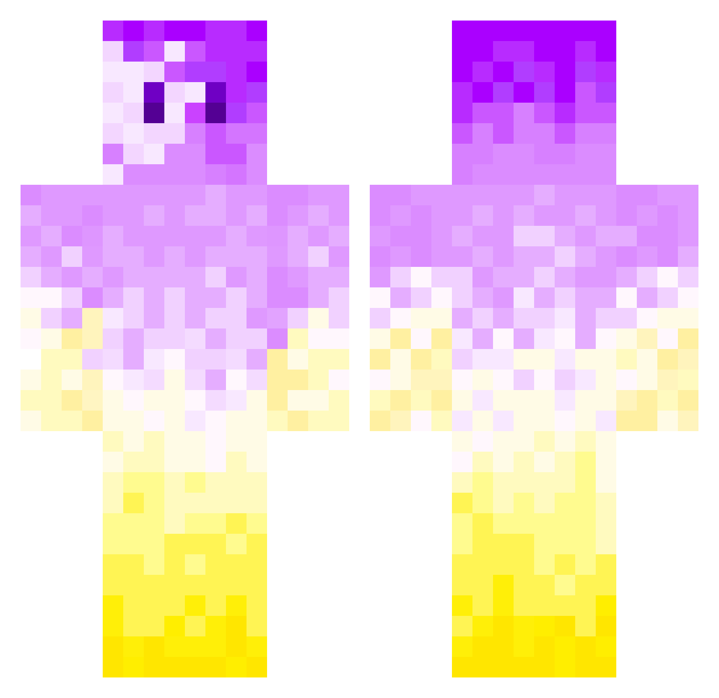 Soapycats Minecraft skin, front and back view
