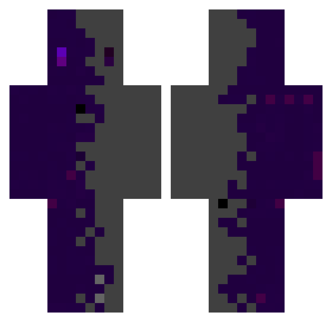 SilentJudgement Minecraft skin, front and back view