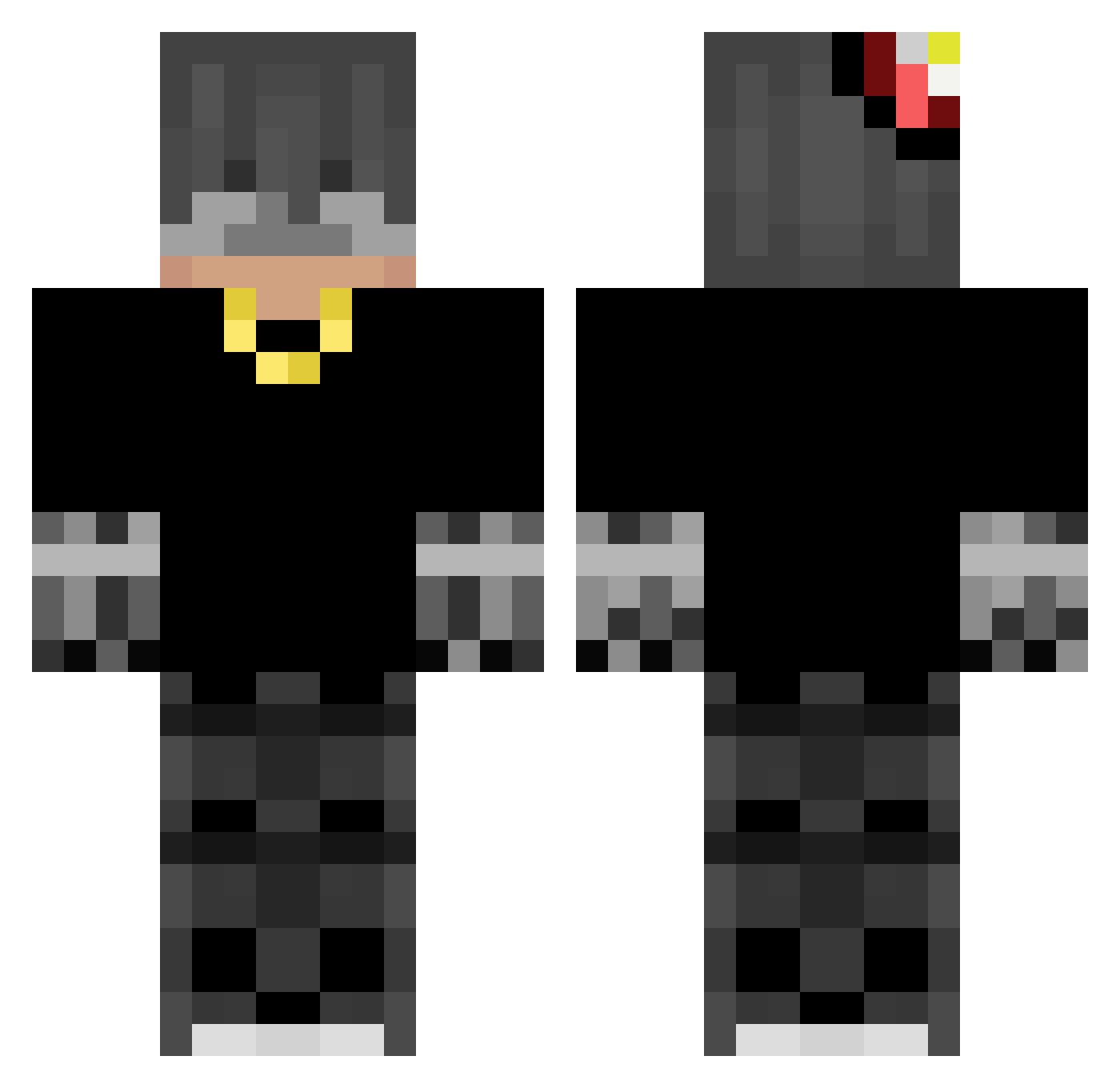 Nytraice Minecraft skin, front and back view
