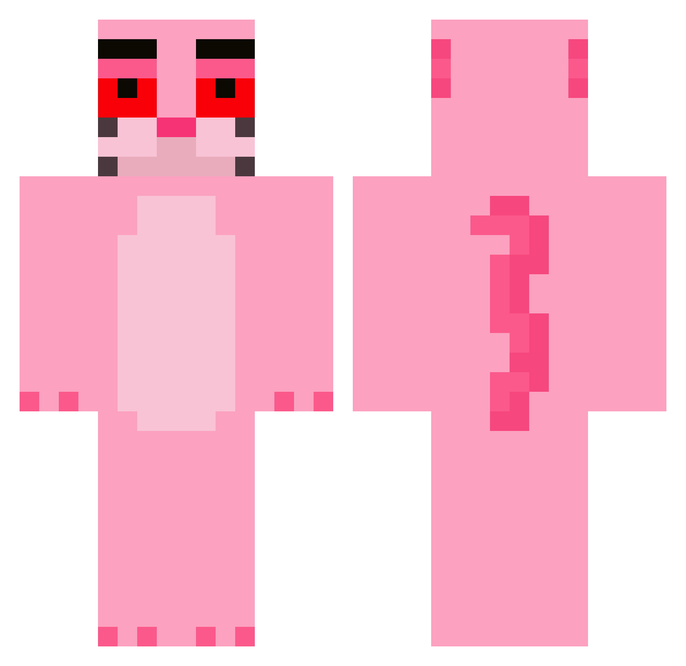 Zirzi Minecraft skin, front and back view