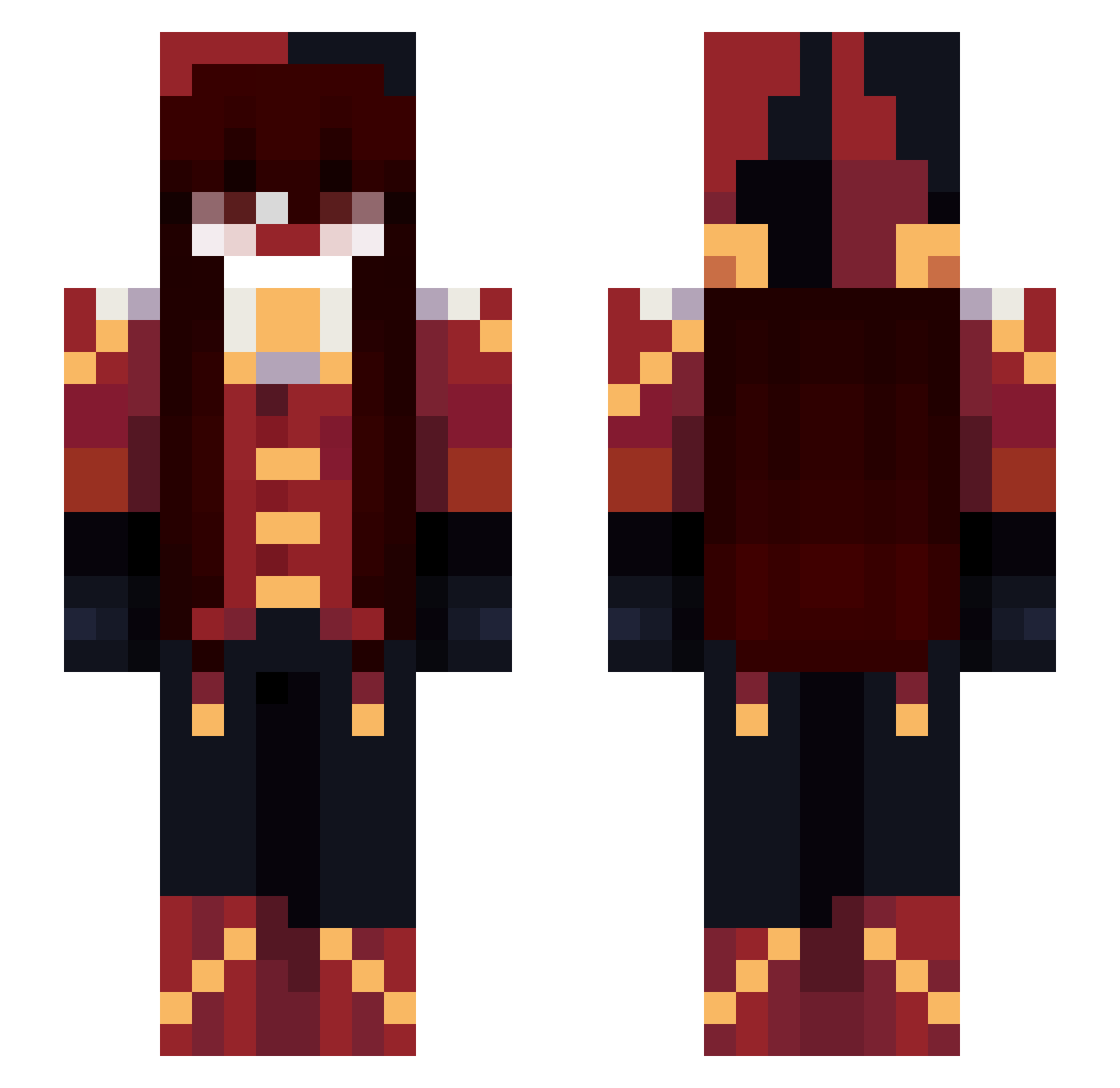 maioca Minecraft skin, front and back view