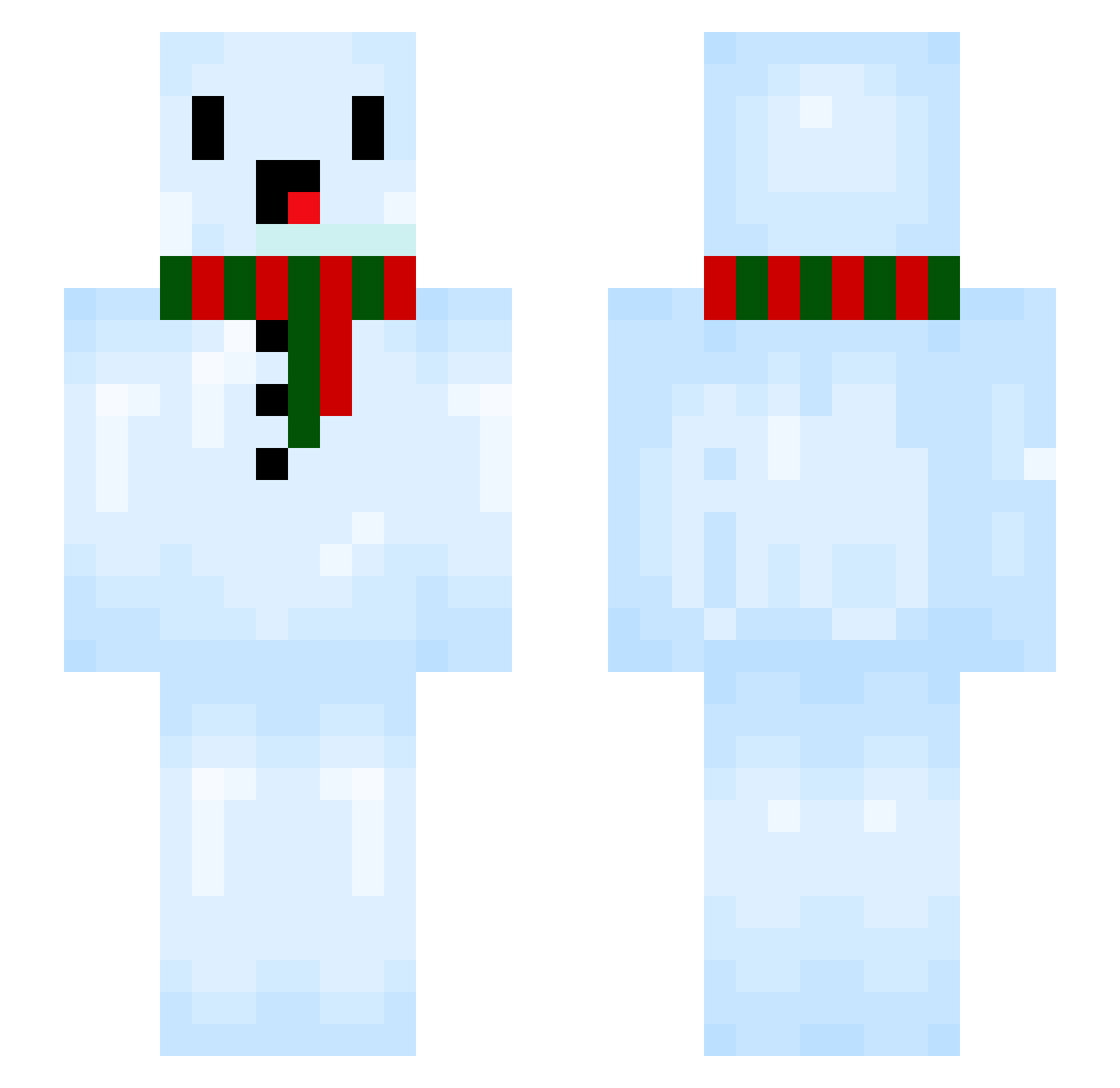 Alphamyst Minecraft skin, front and back view