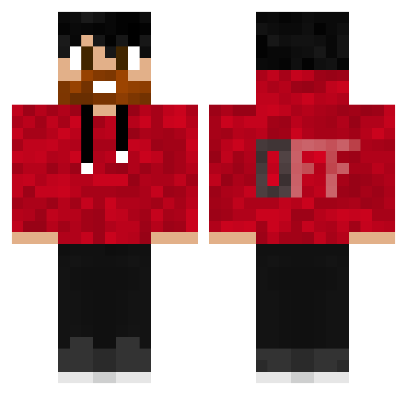 TIOFF Minecraft skin, front and back view
