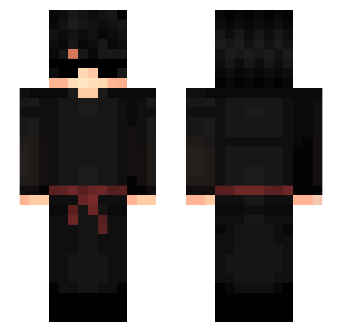 Zairow Minecraft skin, front and back view