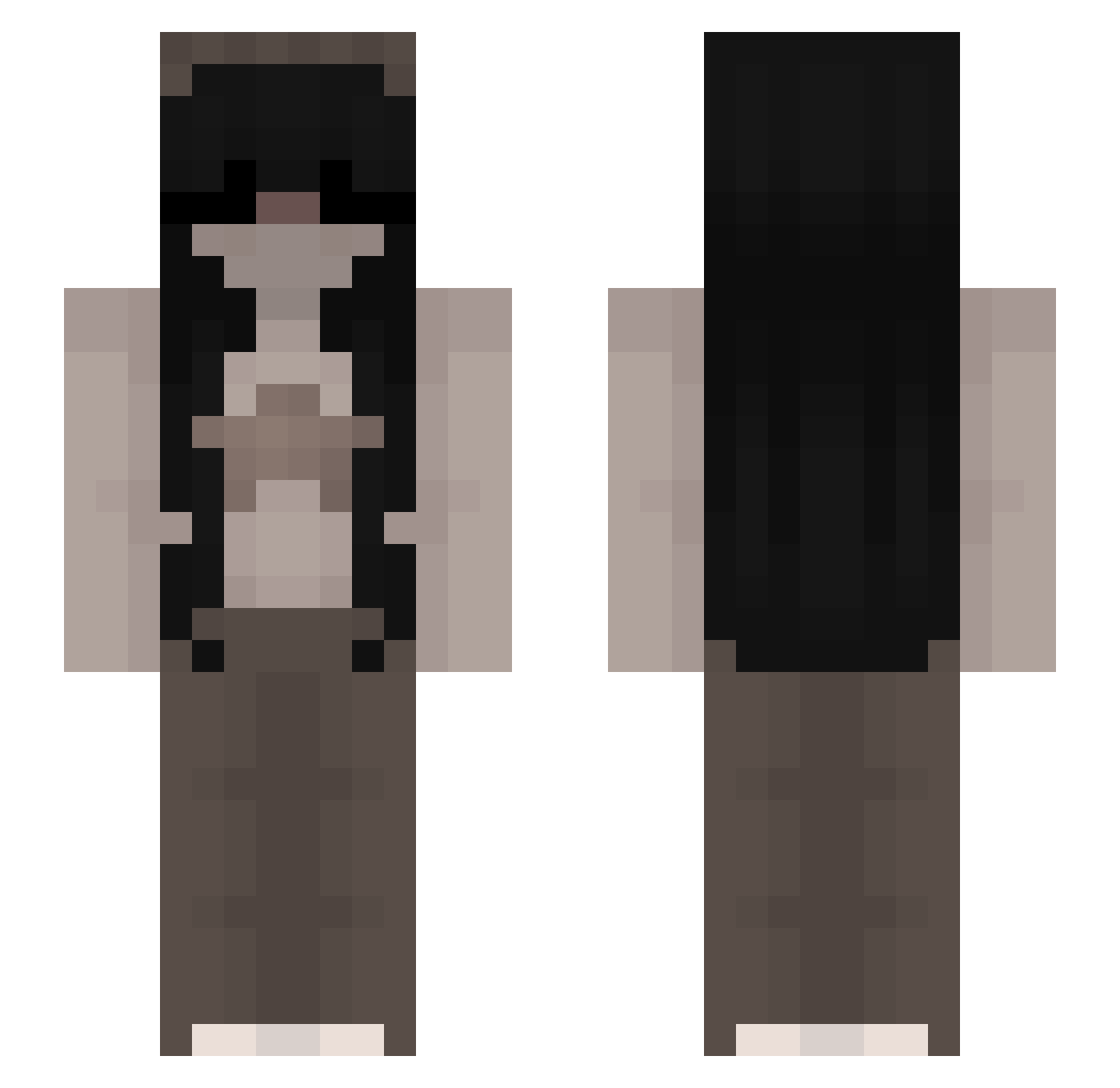 qtmo Minecraft skin, front and back view