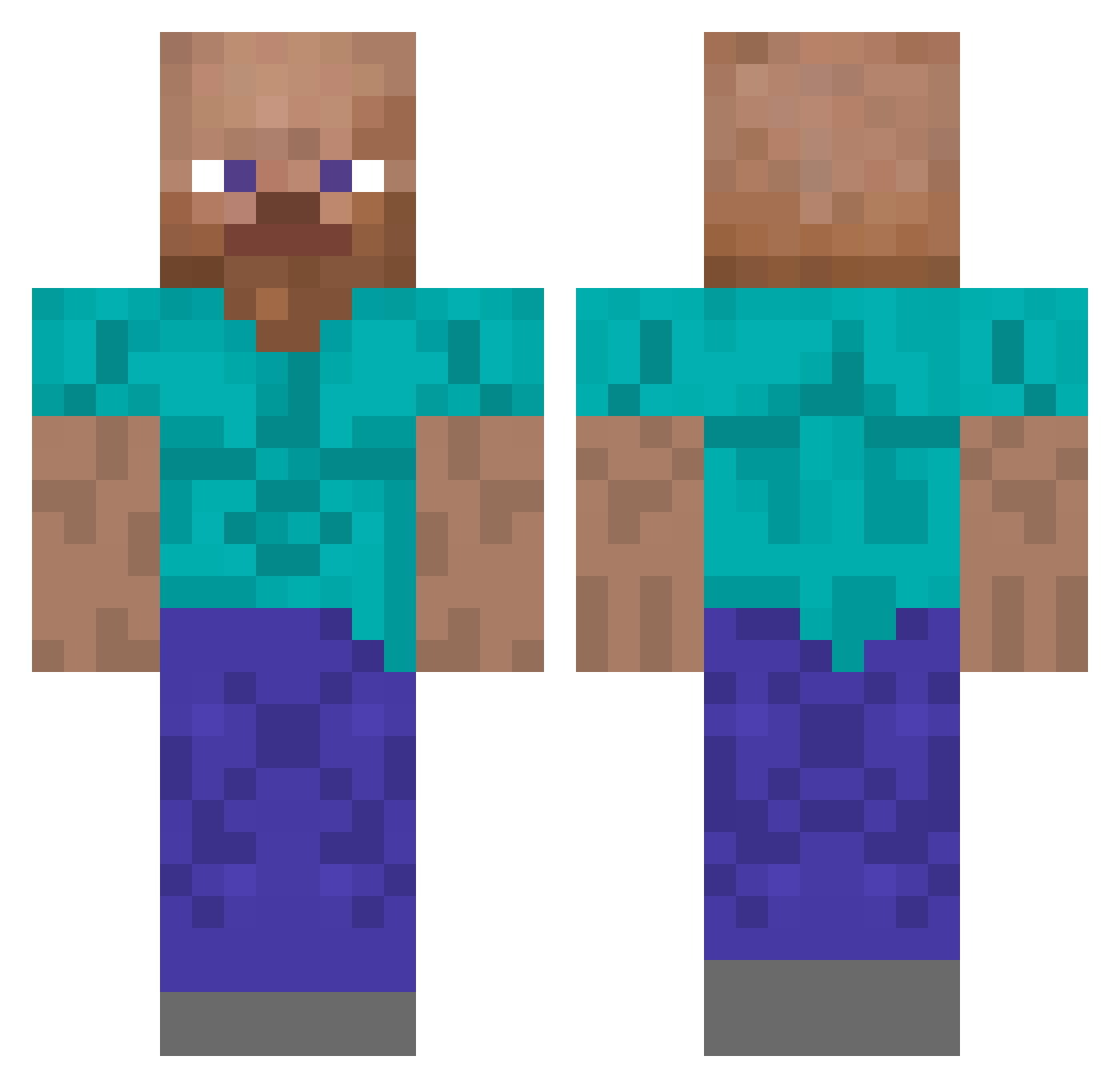 mvainer Minecraft skin, front and back view