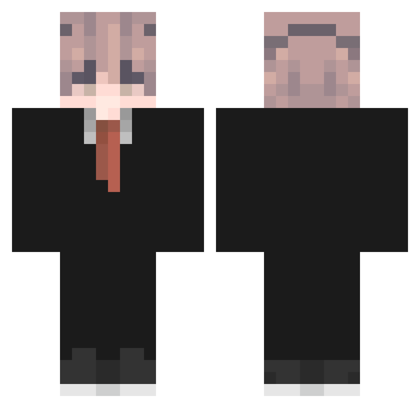 SirHairyBacca Minecraft skin, front and back view