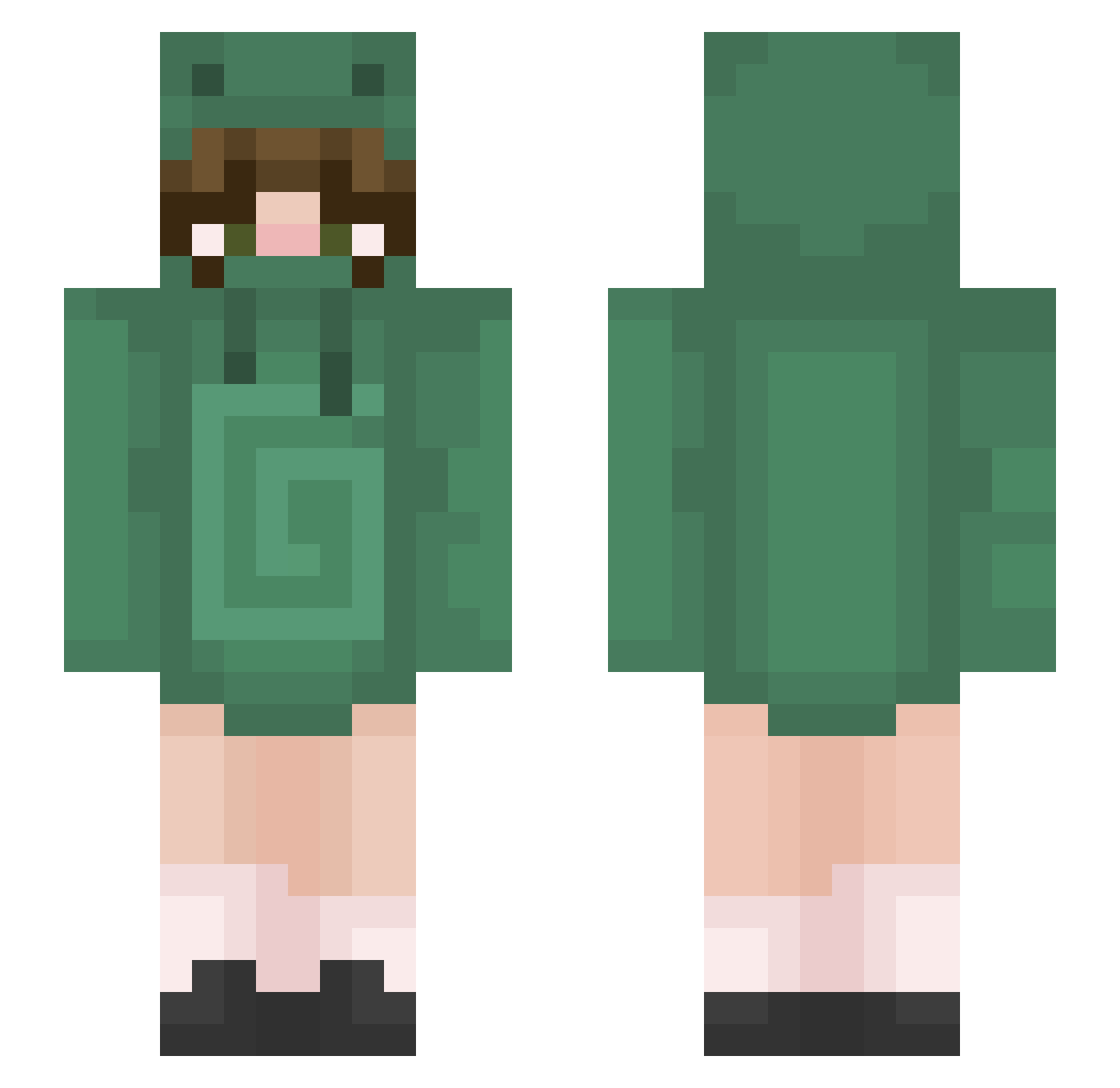 grlfriendinacoma Minecraft skin, front and back view